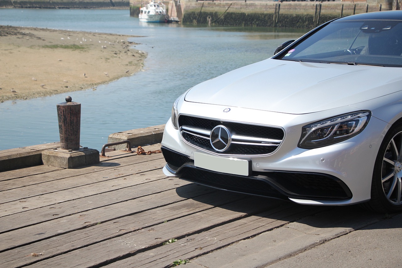voiture, mercedes, port